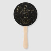 Éventail Programme de mariage mystique céleste élégant Cœur (Devant)