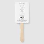 Éventail Programme de mariage Navy Bleu Poussiéreux & Rose (Dos)