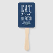 Éventail Programme de mariage Navy Blue Manger Boire et êtr (Devant)