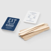 Éventail Programme de mariage Navy Blue Manger Boire et êtr (Non-assemblé)