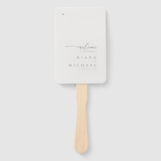 Éventail Programme de mariage neutre chic Poudre/Taupe ID10 (Devant)