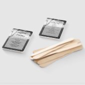 Éventail Programme de mariage noir et blanc à l'ombre extér (Non-assemblé)