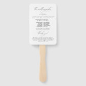 Éventail Programme de mariage noir et blanc Ventilateur à m (Dos)