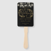 Éventail Programme De Mariage Noir Et Or (Devant)