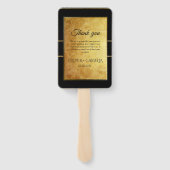 Éventail Programme de mariage noir et or de luxe et chronol (Dos)