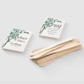 Éventail Programme de mariage Oiseaux de l'amour rustiques  (Non-assemblé)