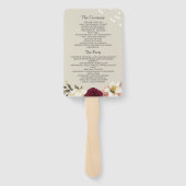 Éventail Programme de mariage orange brûlé Ventilateur manu (Dos)