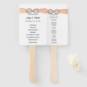 Éventail Programme de mariage Orange Infinity Fans (Devant et derrière)