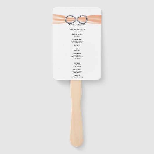 Éventail Programme de mariage Orange Infinity Fans (Dos)