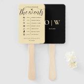 Éventail Programme de Mariage Ordre des Événements Jaune Be (Devant et derrière)