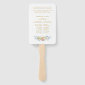 Éventail Programme de mariage orné de pastel doux doré de p (Dos)