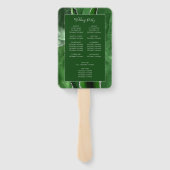 Éventail Programme de mariage paillettes argent Agate Vert (Dos)