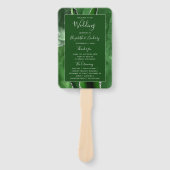 Éventail Programme de mariage paillettes argent Agate Vert (Devant)
