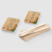 Éventail Programme de mariage papillon floral en bois rusti (Non-assemblé)