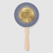 Éventail Programme de mariage Pastel Celestial Gold Moon (Devant)