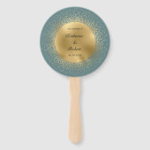 Éventail Programme de mariage Pastel Celestial Gold Moon (Devant)