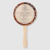 Éventail Programme de mariage personnalisé en bois rustique (Dos)