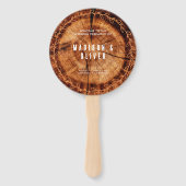 Éventail Programme de mariage personnalisé en bois rustique (Devant)