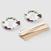 Éventail Programme de mariage personnalisé Fleur de Prunier (Non-assemblé)