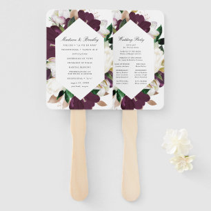 Éventail Programme de mariage personnalisé Fleur de Prunier