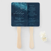 Éventail Programme de mariage personnalisé Ocean Wave (Devant et derrière)