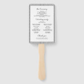 Éventail Programme de mariage photo de classe élégante simp (Dos)