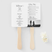 Éventail Programme de mariage photo en noir et blanc (Devant et derrière)