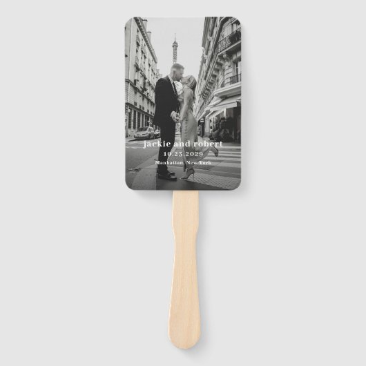 Éventail Programme de mariage photo moderne minimal (Devant)