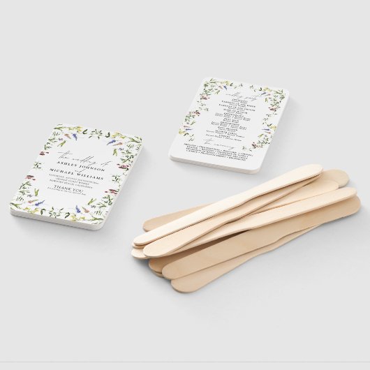 Éventail Programme de mariage pour Fleur sauvage d'été (Non-assemblé)
