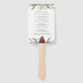 Éventail Programme de mariage pour la forêt de pins d'hiver (Dos)