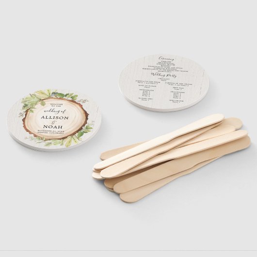 Éventail Programme de mariage pour la forêt extérieure rust (Non-assemblé)