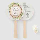 Éventail Programme de mariage pour la forêt extérieure rust (Devant et derrière)