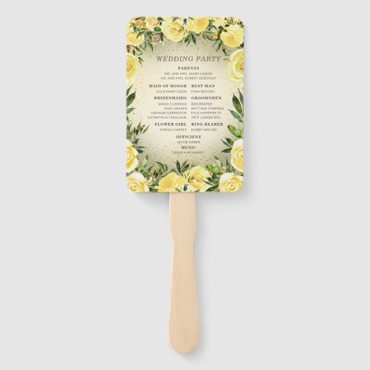 Éventail Programme de mariage pour la Parties scintillant d (Dos)