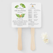 Éventail Programme de mariage pour le feuillage de l'île bo (Devant et derrière)