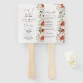 Éventail Programme de mariage pour le rouge à pinecone d'hi (Devant et derrière)