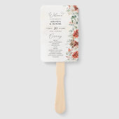 Éventail Programme de mariage pour le rouge à pinecone d'hi (Devant)