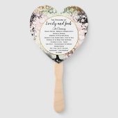 Éventail Programme de mariage pour les feuilles de coeur ro (Devant)