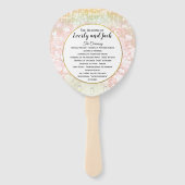 Éventail Programme de mariage pour les feuilles de coeur ro (Devant)