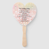 Éventail Programme de mariage pour les feuilles de coeur ro (Dos)
