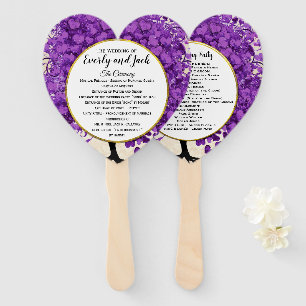 Éventail Programme de mariage pour les feuilles de coeur ul