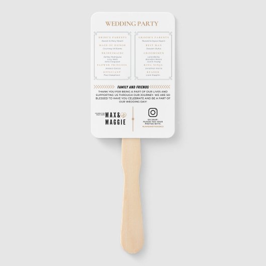 Éventail Programme de mariage pour les journaux, Programme  (Dos)