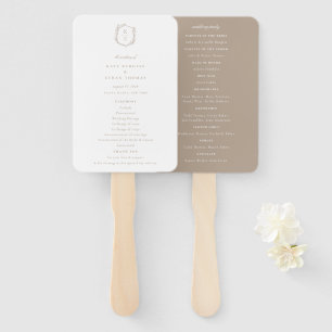 Éventail Programme de mariage pour monogrammes de crête bot