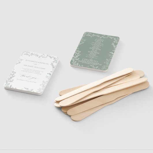 Éventail Programme de mariage pour monogrammes élégants et (Non-assemblé)