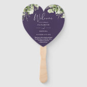 Éventail Programme de mariage Purple Greenery Heart (Devant)