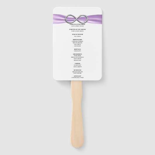 Éventail Programme de mariage Purple Infinity Fans (Dos)