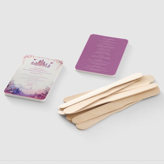 Éventail Programme de mariage Renaissance lavande enchanteu (Non-assemblé)