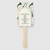 Éventail Programme de mariage rétro vert menthe et rose en  (Dos)