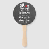 Éventail Programme de mariage Rose crâne Halloween Rouge (Devant)