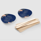 Éventail Programme de mariage rose et bleu floral (Non-assemblé)