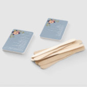 Éventail Programme de mariage rose et bleu roux Ventilateur (Non-assemblé)